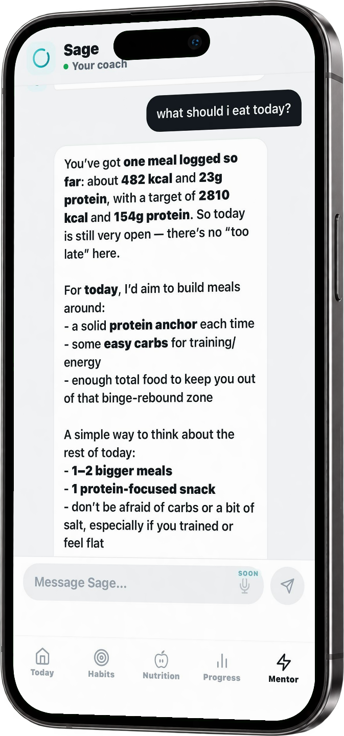 Chat with your AI fitness coach — personalised, always available