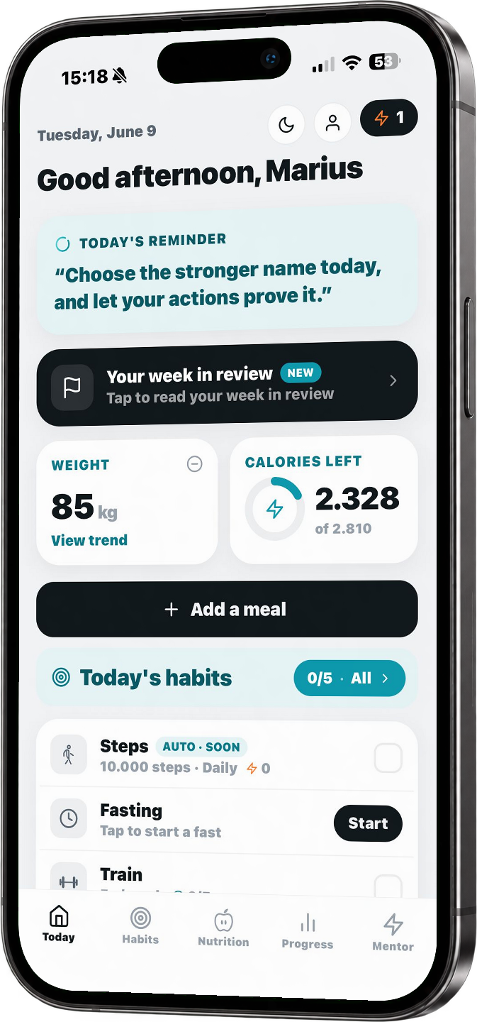 Sage home — today's calorie ring, macros, and logged meals