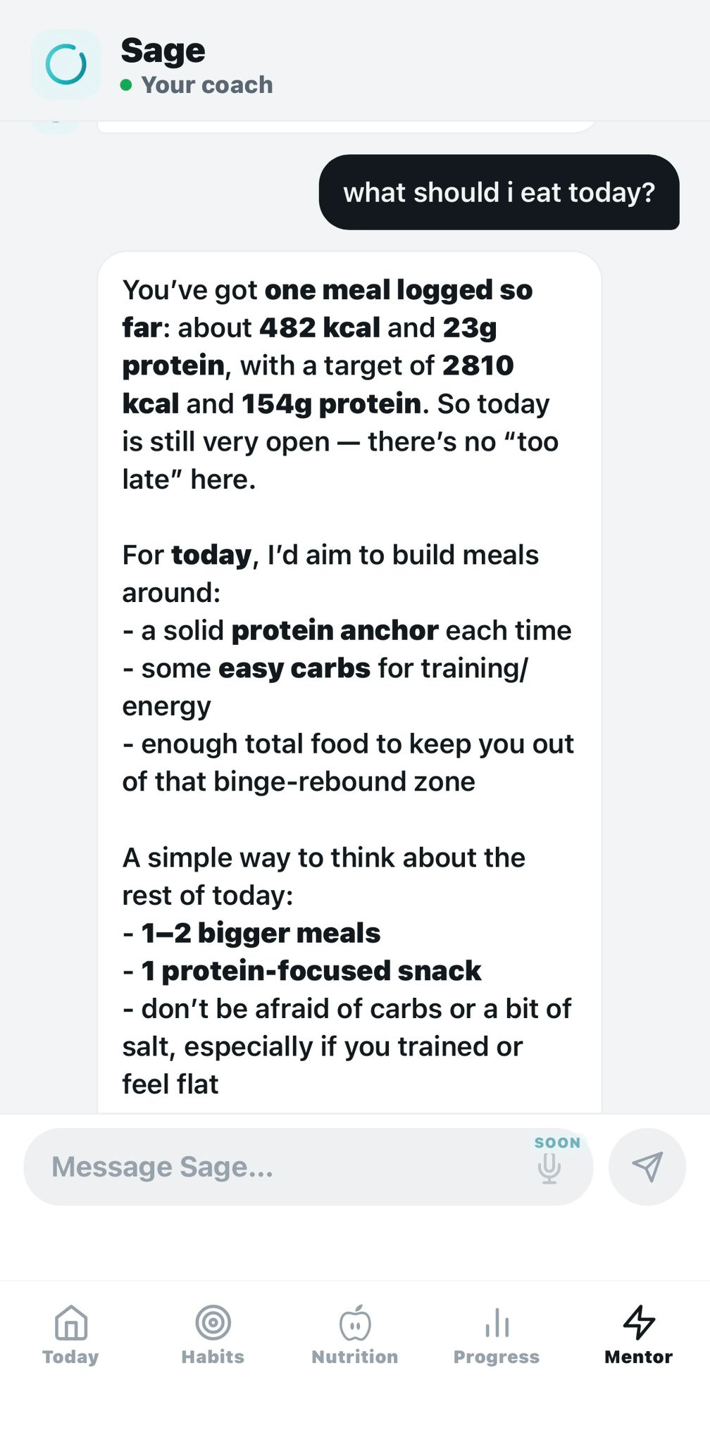 Chat with your AI fitness coach — personalised, always available